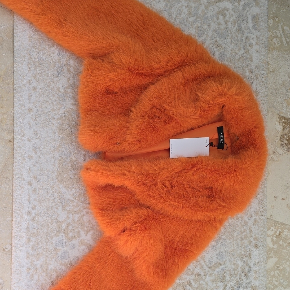 AKIRA Vibrant Orange Teddy Jacket - Picture 2 of 3